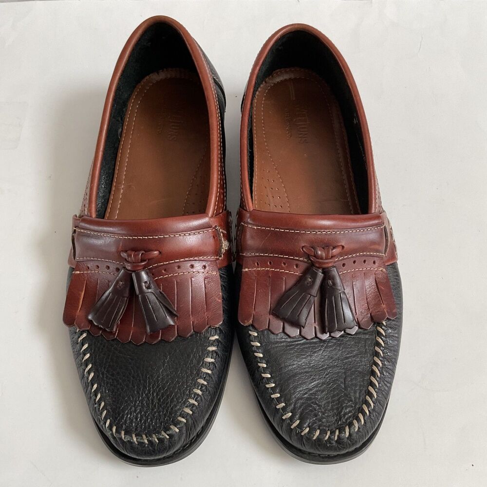 G.H. Bass & Co Weejuns Size 10 D Slip On Loafers Kiltie Tassel Black & Brown